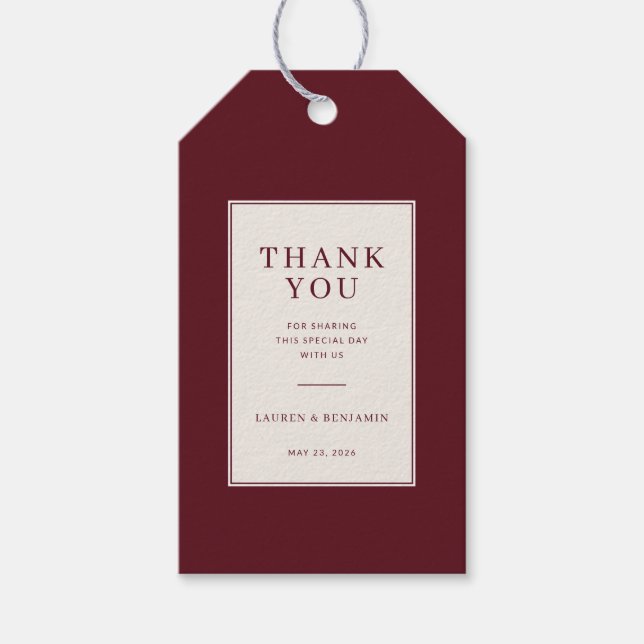 Élégante Étiquette Merci Marron (Devant)