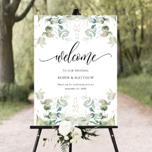 Elégante Eucalyptus Affiche de bienvenue de verdur