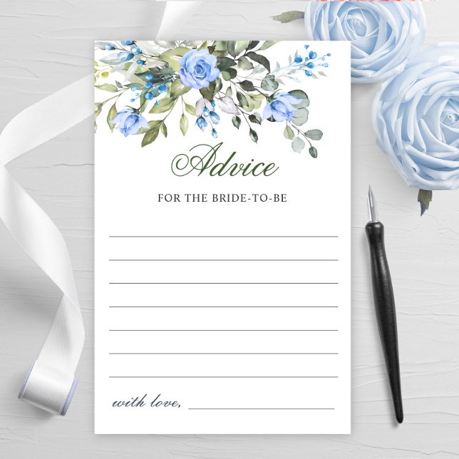 Elégante Eucalyptus Blue Roses carte de conseil et (Créateur téléchargé)