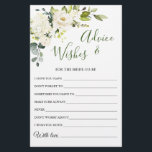 Elégante Eucalyptus Rose blanche Voeux & Conseils<br><div class="desc">Carte Eucalyptus Aquarelle Voeux & Conseils. Personnalisez avec la mariée le nom et la date de la douche. Pour plus de personnalisation,  cliquez sur le lien "customiser plus loin". Si vous avez besoin d'aide,  contactez-moi s'il vous plaît.</div>