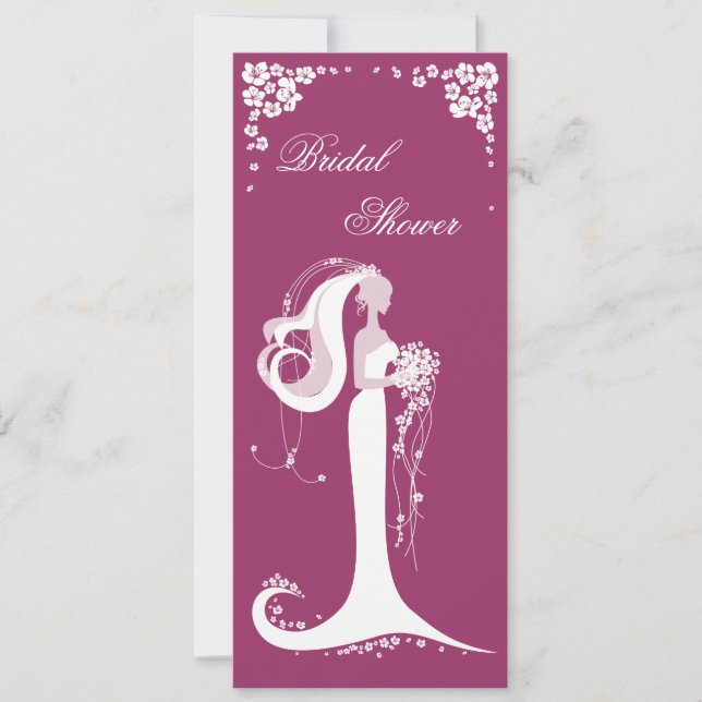 Élégante Faire-part de la Fête de l'mariée des épo (Devant)