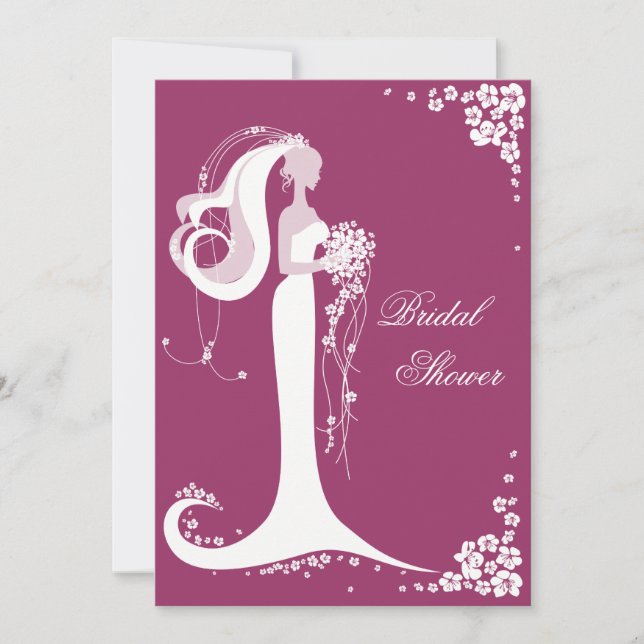 Élégante Faire-part de la Fête de l'mariée des épo (Devant)