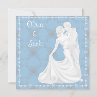 Elégante faire-part de mariage bleue dansante