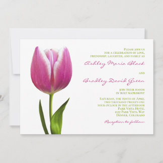 Élégante Faire-part de mariage de tulipe rose