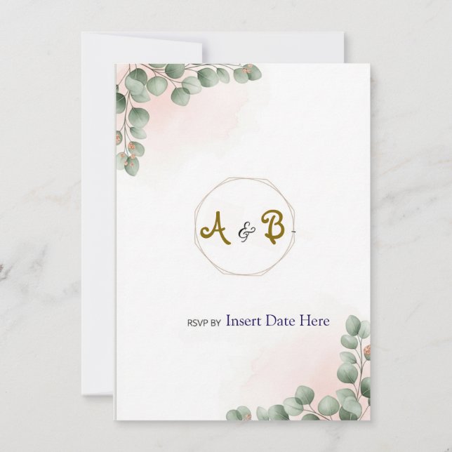 Elégante Faire-part de mariage moderne de luxe | A (Dos)