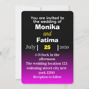 Elégante Faire-part de mariage noire et bleue