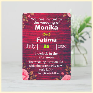 Elégante Faire-part de mariage noire et bleue