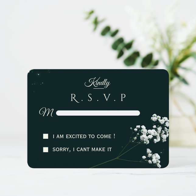 Élégante Faire-part de mariage Vert Émeraude avec  (Créateur téléchargé)