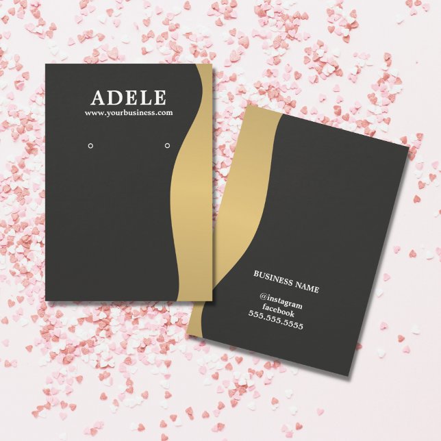 Elégante Faux Gold Dark Grey Carte d'oreille (Créateur téléchargé)