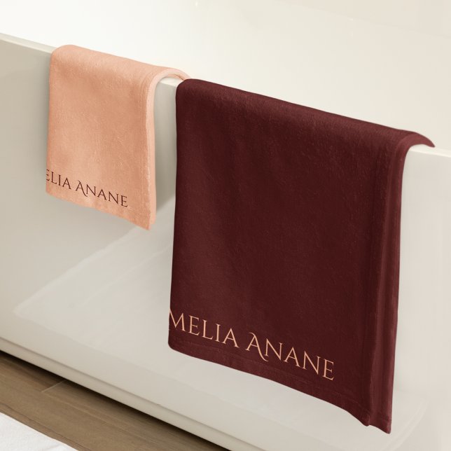Élégante Feminine Blush rose & Rouge Monogramme Sc (Créateur téléchargé)