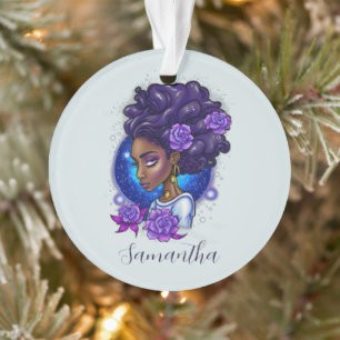 Élégante femme Afro Rose violette