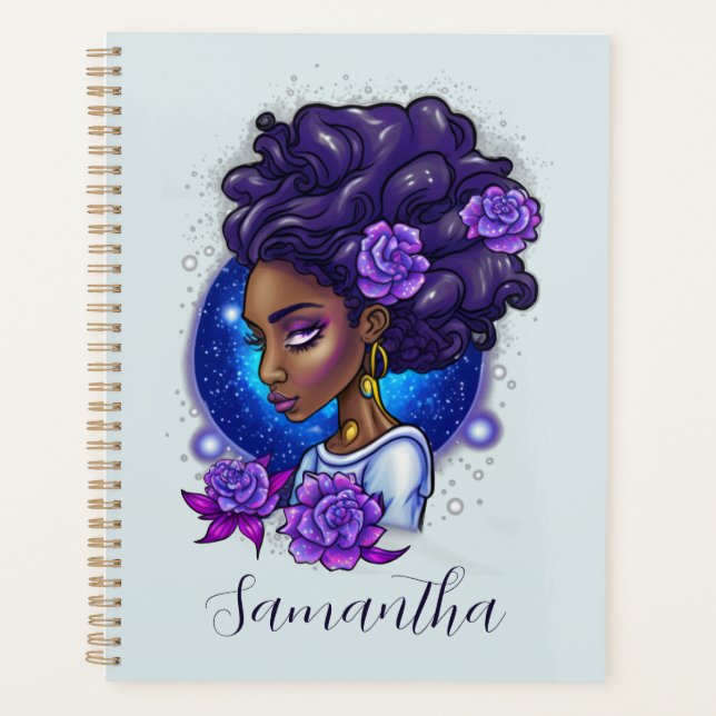 Élégante femme Afro Rose violette (Devant)