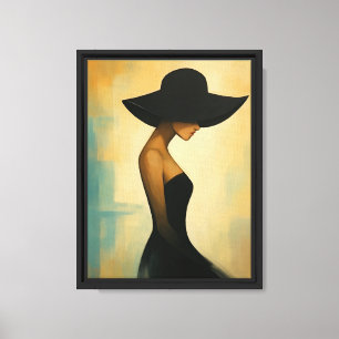 Élégante femme en toile Casquette noir Imprimer