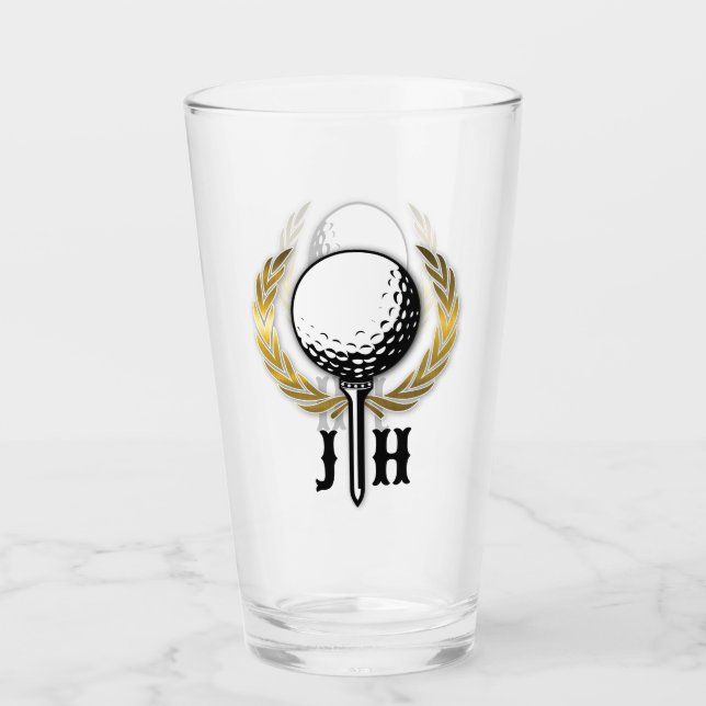 Élégante femme Golf Monogramme Design verre (Devant)