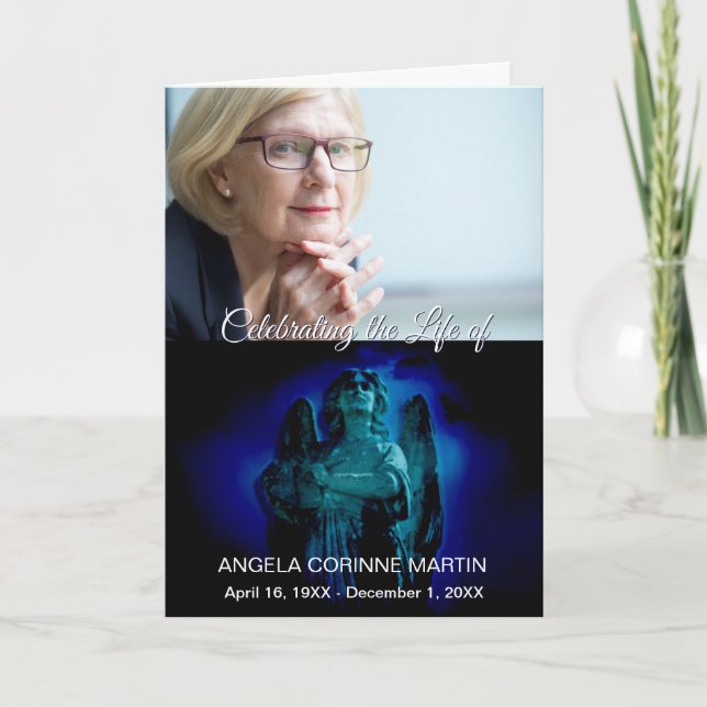 Élégante fête de la vie Programme funéraire (Devant)