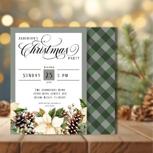 Élégante fête de Noël En vichy invitation