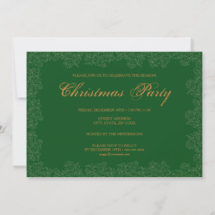 Élégante fête de Noël Vert 5x7 papier Invitation