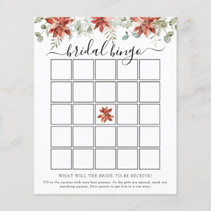 Elégante Fête des mariées d'hiver Bingo Carte de j