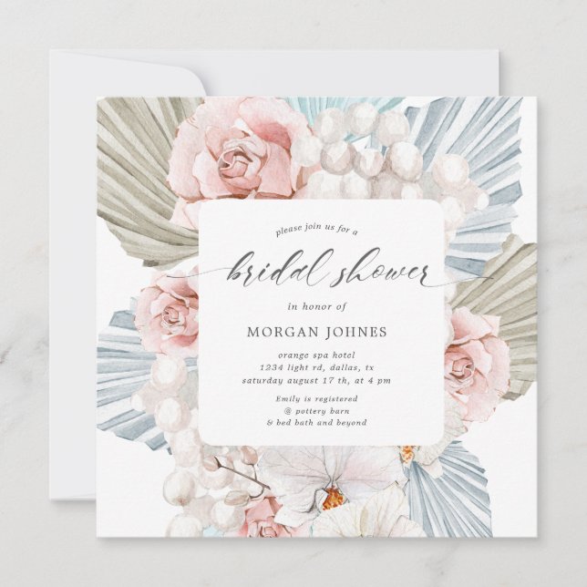 élégante Fête des mariées fleurie bohème bleu d'hi (Devant)