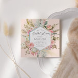 Élégante Fête des mariées florale Bohème Blush<br><div class="desc">Notre collection "Bohemian Floral" présente une belle floraison turquoise et brillante avec un feuillage sec sur les arrière - plans pastel de votre choix. Associé à une combinaison de script élégant pour toutes vos informations personnelles, nous sommes sûrs que vous allez aimer mélanger et mettre en correspondance différents éléments de...</div>