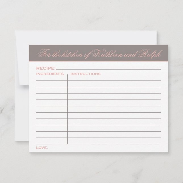 Elégante Fête des mariées rose gris chaud Recette (Devant)