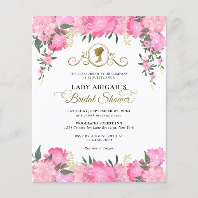 Élégante Fête des mariées victorienne rose pâle (Devant)