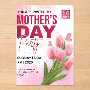 Elégante Fête des Mères Brunch Invitation