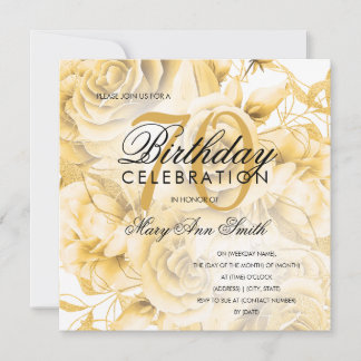 Élégante fête du 70e anniversaire Floral Gold