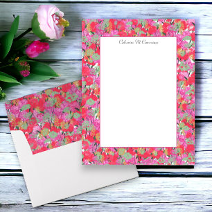Élégante feuille de papier personnalisée rouge ros