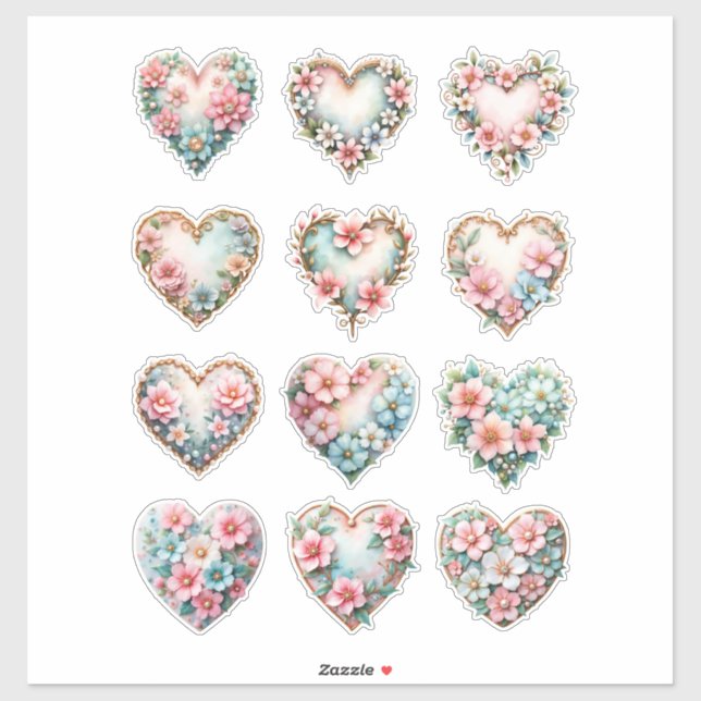 Élégante Feuille de Stickers en Forme de Cœur Flor (Feuille)