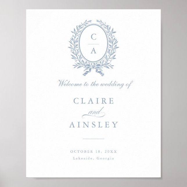 Élégante feuille d'olive Affiche de bienvenue Vint (Devant)