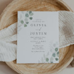 Elégante Feuille Verte Sur Une Faire-part de maria<br><div class="desc">Elégante feuille verte sur un Faire-part de mariage budgétaire Voir collection correspondante dans Niche & Nest Store</div>
