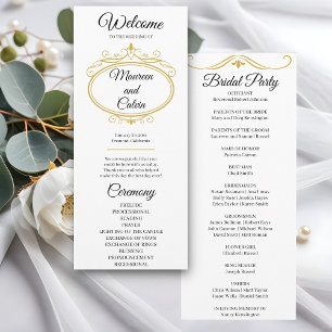 Élégante Filigree or sur le programme de mariage b
