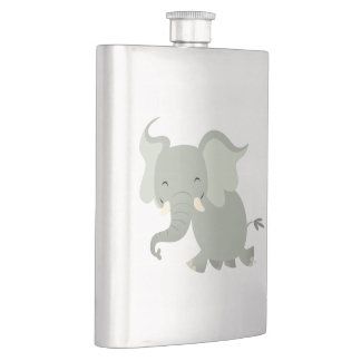 Élégante flasque éléphant de dessin animé joyeux