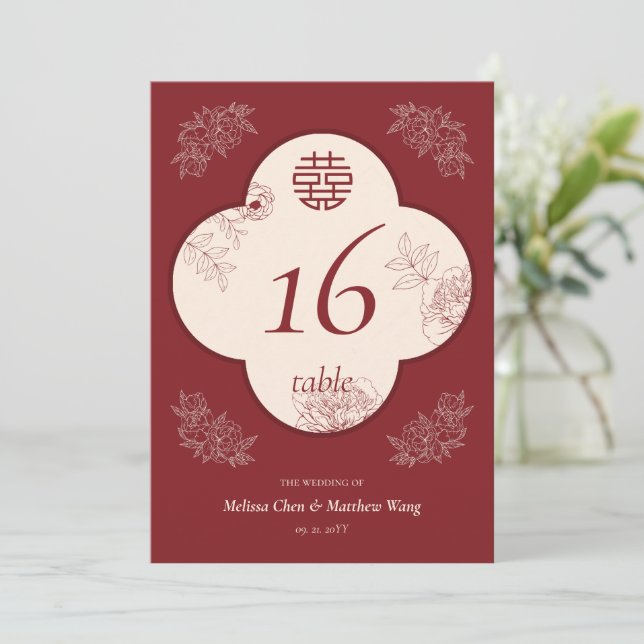 Élégante Fleur Double Mariage Xi 5x7 Numéro de tab (Debout devant)