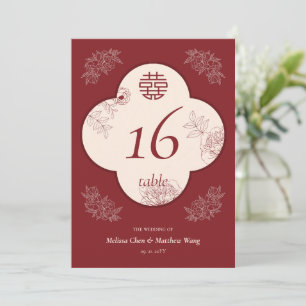 Élégante Fleur Double Mariage Xi 5x7 Numéro de tab