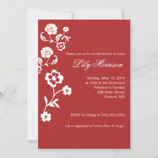 Élégante Fleur douce 5x7 Invitation de douche nupt
