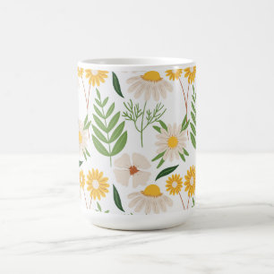 Elégante Fleur & Nature Mug Blanche
