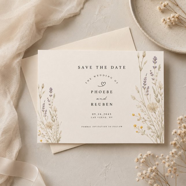 Élégante Fleur Sauvage Save the Date (Créateur téléchargé)