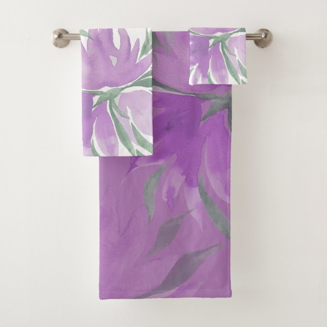 Élégante Fleur Violette Lavande Aquarelle (En situation)