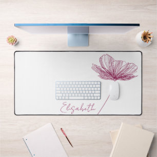 Élégante Fleur violette mignonne Boho Girly Blanc