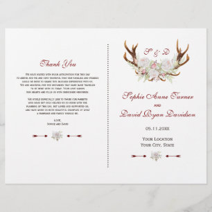 Elégante Fleurs Blanches Antlers Programme de Mari