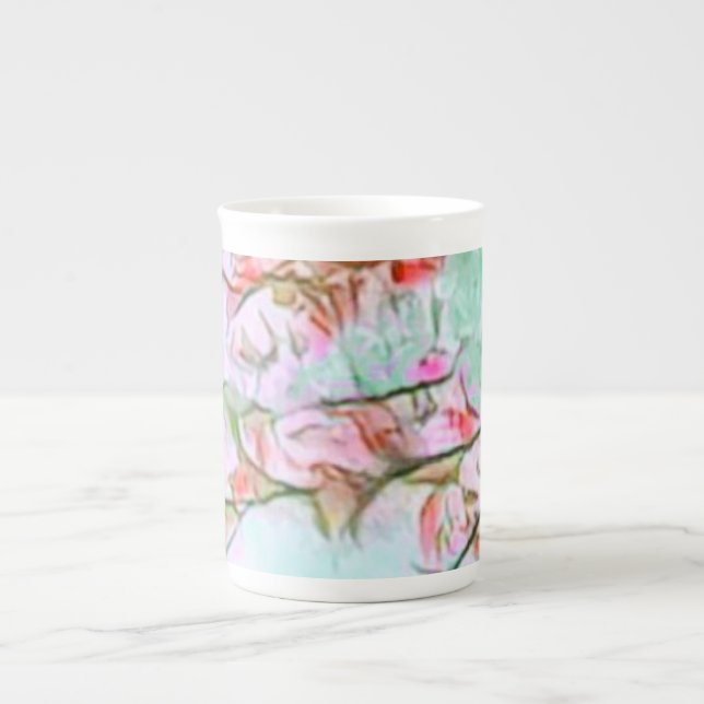 Élégante Fleurs de cerise Spécialité Os Chine Mug (Devant)