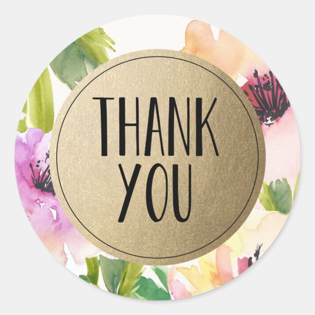 Elégante Fleurs Or | Favoriser les Étiquettes (Devant)