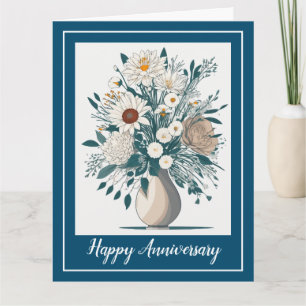 Elégante Flora Art Moderne Anniversaire Carte