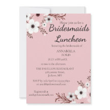 Elégante Floral Bridesmaids Invitation déjeuner