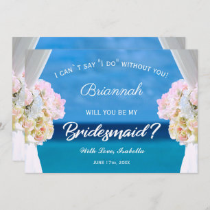 Élégante Floral Ocean Beach Bridesmaid Invitation