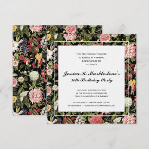 Elégante florale 50e anniversaire Invitations
