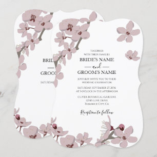 Elégante florale cerise fleurs invitation mariage