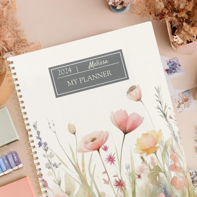 Elégante Flore Beige Fleur sauvage Aquarelle (Créateur téléchargé)